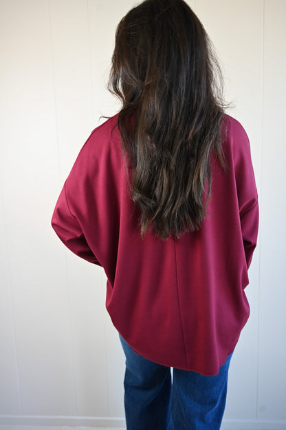 Shell Avenue Long Sleeve Top - Wine