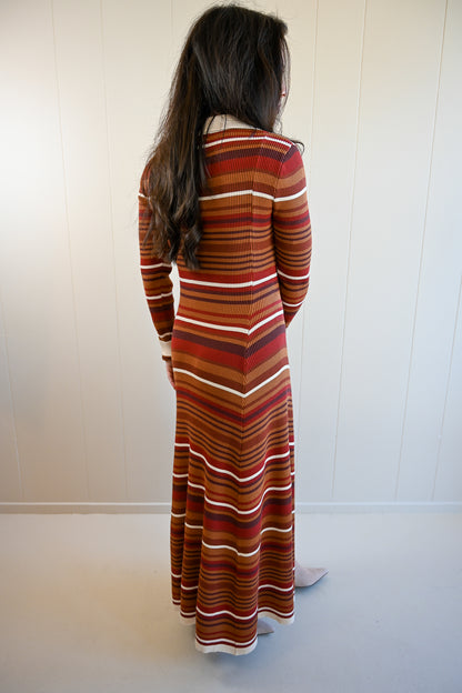 Balboa Stripped Collar Maxi Dress