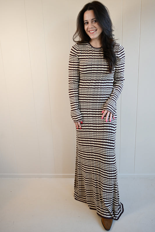 Caledonia Striped Rib Maxi Dress