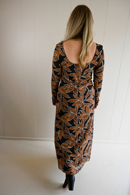 Marine Street Floral Mesh Maxi Dress