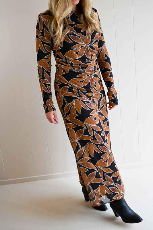 Marine Street Floral Mesh Maxi Dress