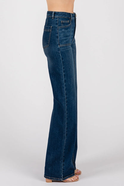 Briggs Street Front Seam Dark Straight Leg Denim