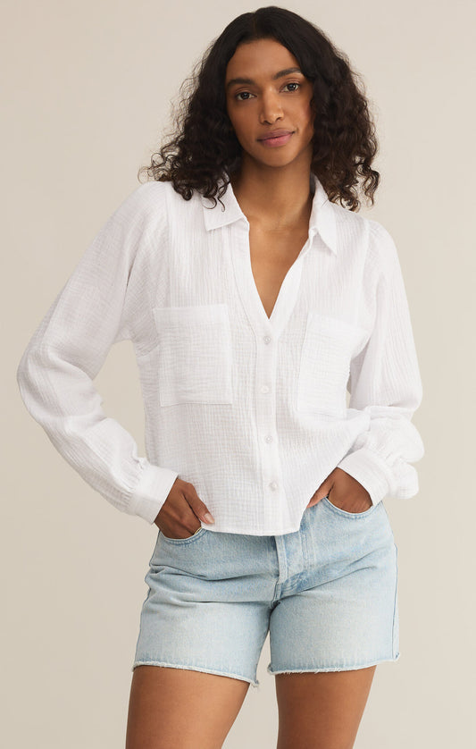 Funston Gauze Button Up Top