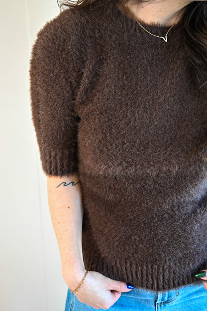 Cedar Street Fuzzy Sleeve Knit Top