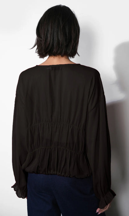 Beach Street Button Up Blouse - Storm