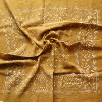 Raw Silk Bandana - Gold