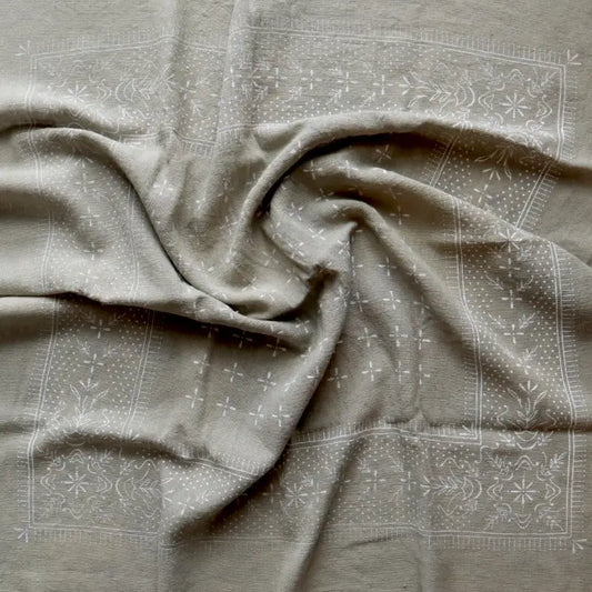 Raw Silk Bandana - Fog