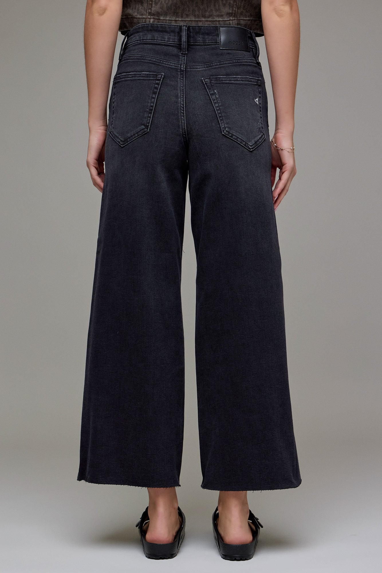 Bishop Avenue Black Wide Leg Cropped Jeans