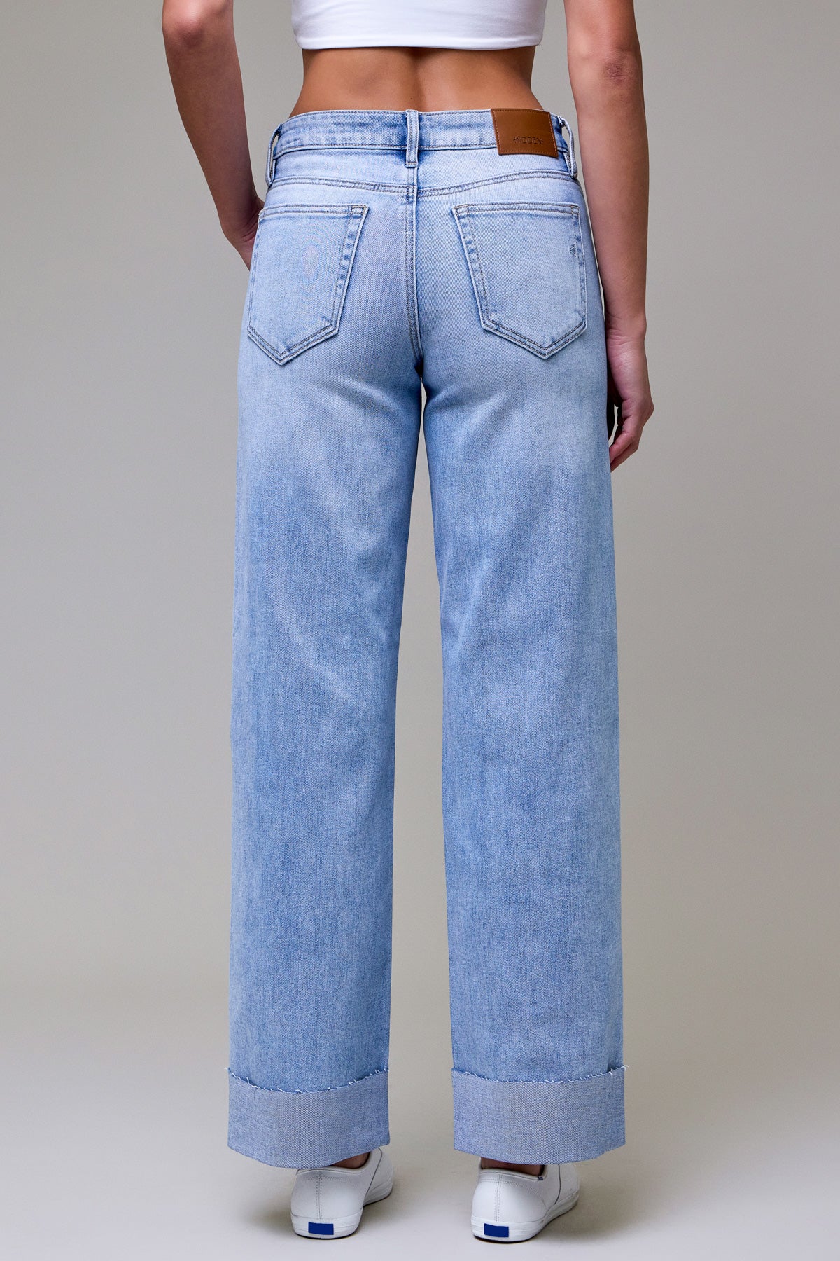 Todd Lane Mid Rise Straight Leg Cuff Jeans