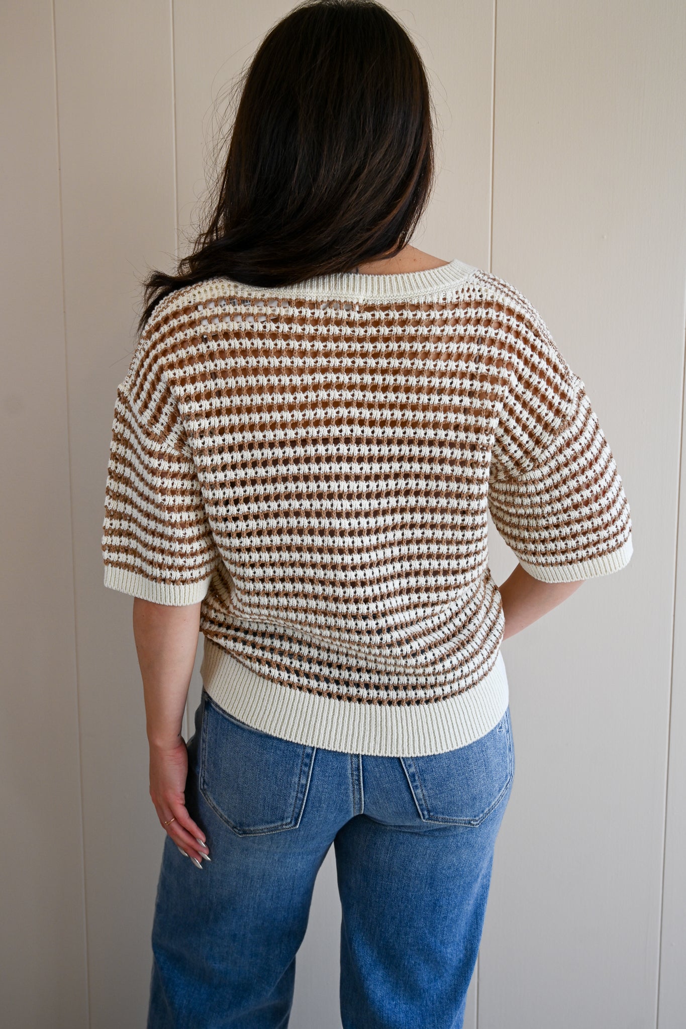 Laurie Striped Crochet Sweater