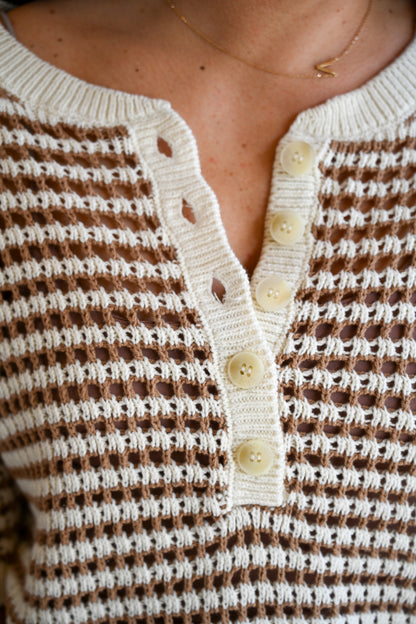 Laurie Striped Crochet Sweater