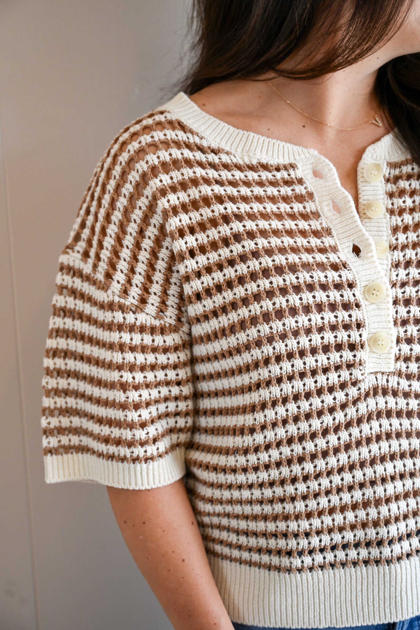 Laurie Striped Crochet Sweater
