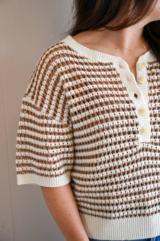 Laurie Striped Crochet Sweater