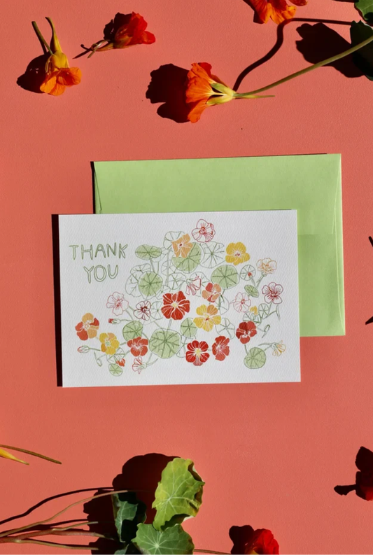 Nasturtium Thank You Cards Set of 6 by Maria Schoettler