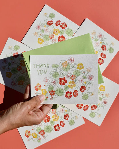 Maria Schoettler Nasturtium Thank You Cards- Set of 6