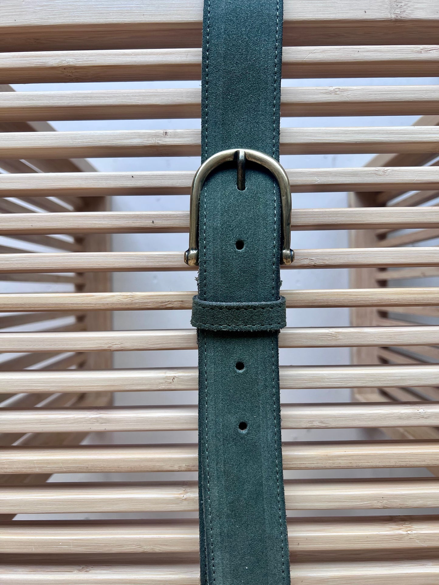 Olive Italian Suede Belt