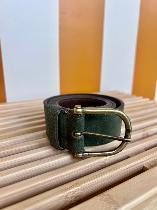 Olive Italian Suede Belt