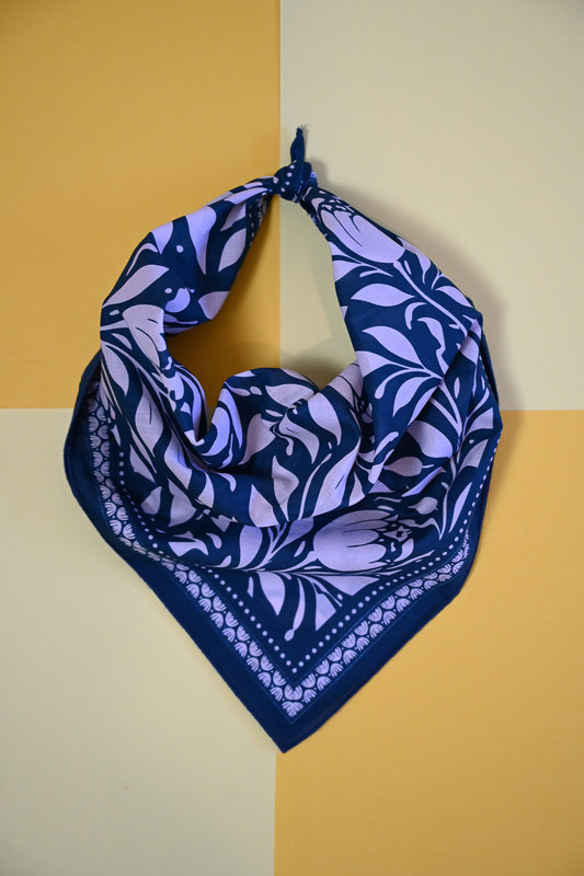 Organic Cotton Bandana - Blue Floral