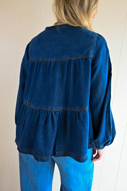 Quarterdeck Denim Tie Top