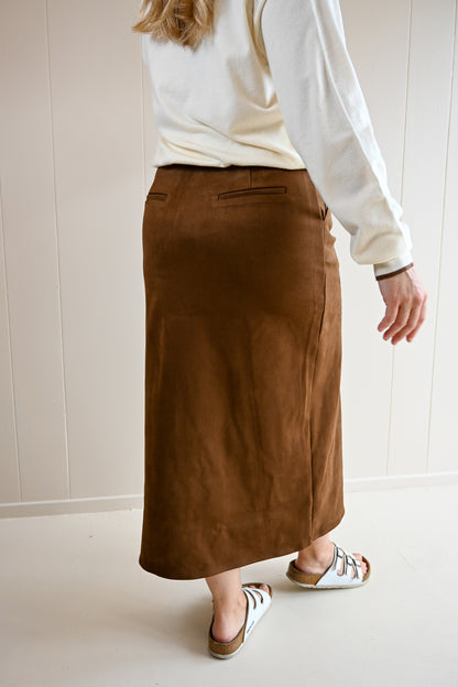 Rosemont Midi Vegan Suede Skirt