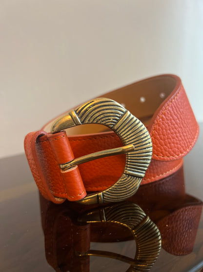 Presidio Leather Belt - Leather Sunset Coral