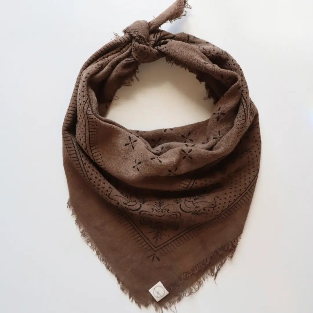 Raw Silk Bandana - Chocolate