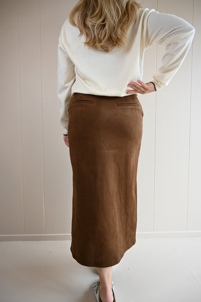 Rosemont Midi Vegan Suede Skirt