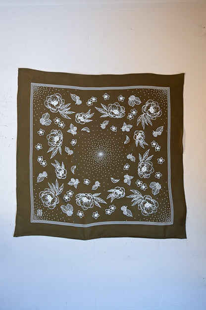 Silk Bandana Scarf - Classic Deep Olive