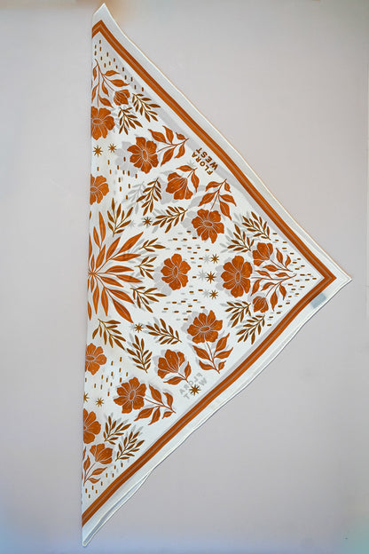 Silk Bandana Scarf - Desert Floral