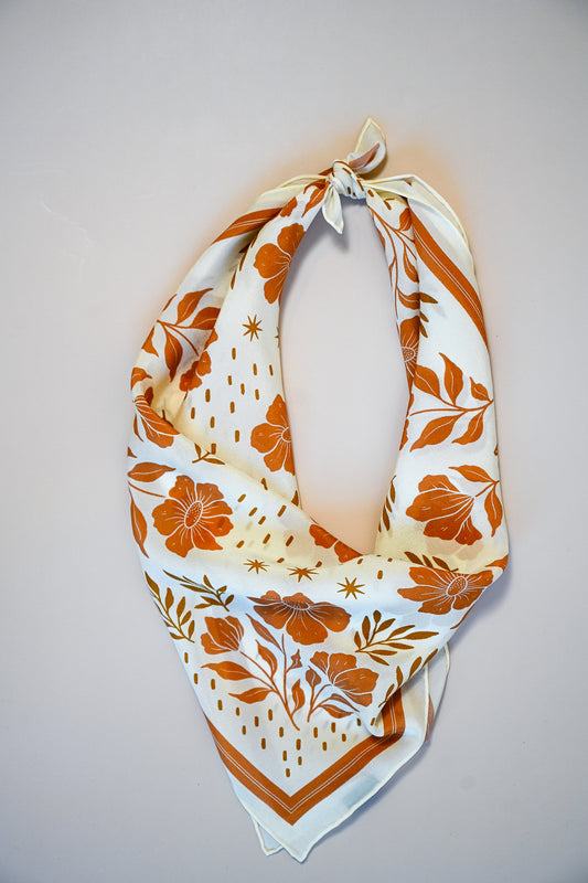 Silk Bandana Scarf - Desert Floral