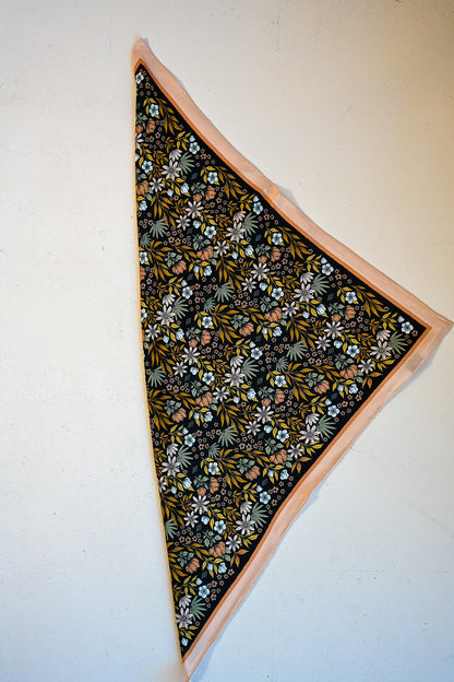 Silk Bandana Scarf - Midnight Garden Floral
