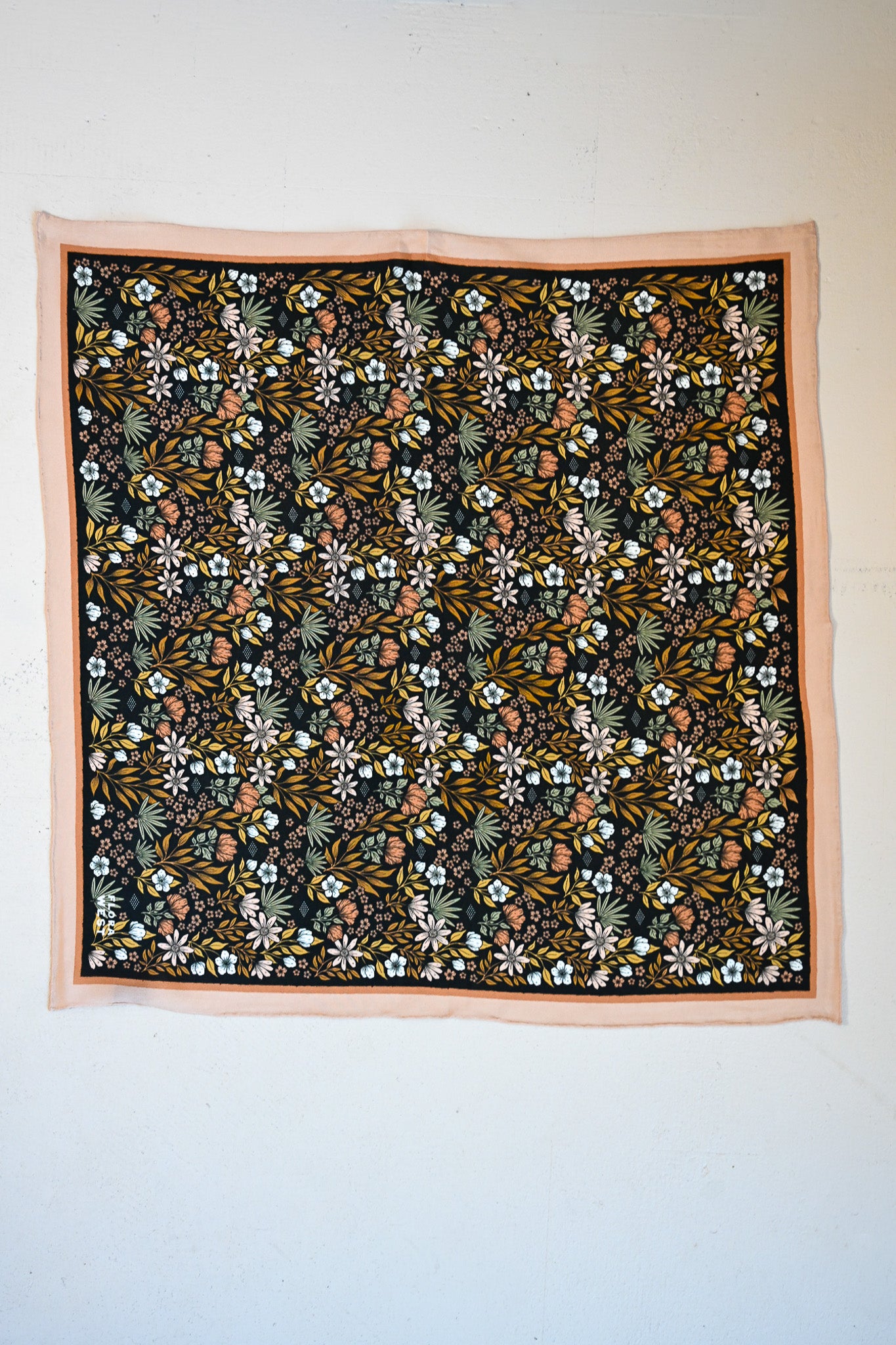 Silk Bandana Scarf - Midnight Garden Floral