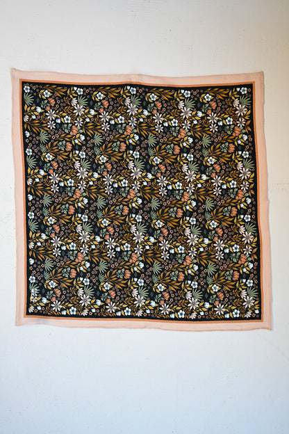 Silk Bandana Scarf - Midnight Garden Floral