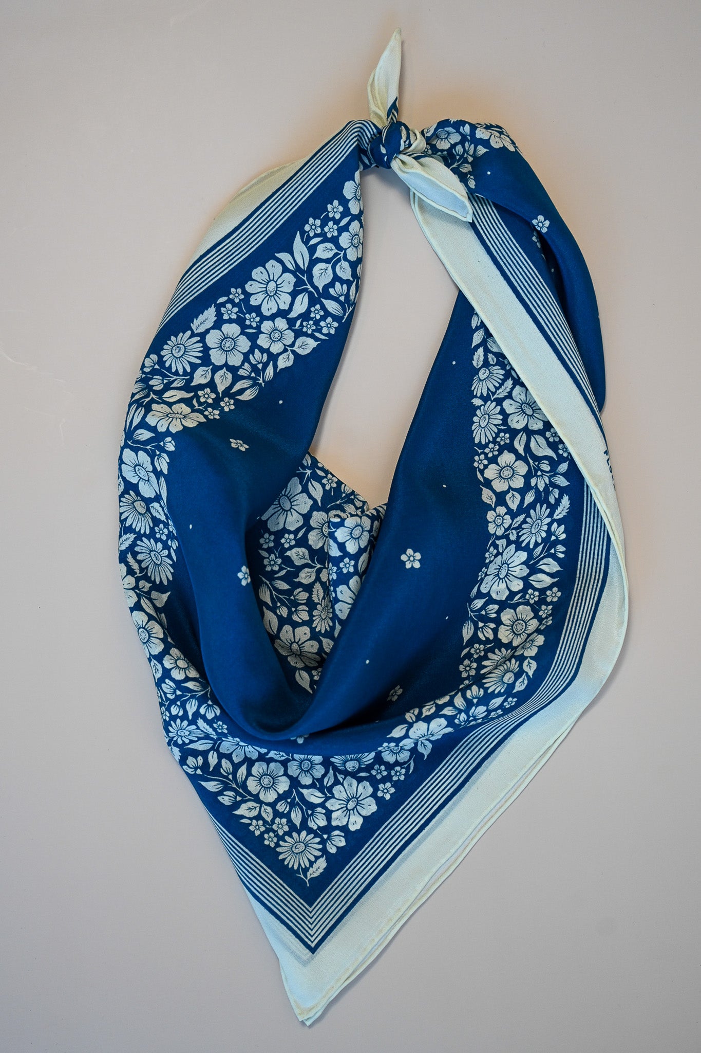 Silk Bandana Scarf - Santorini Floral