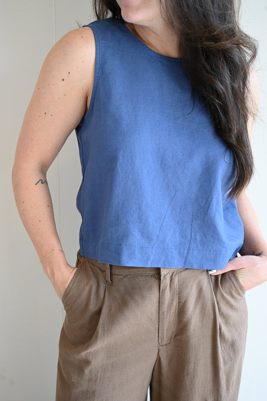 Platt Court Linen Tank - June Gloom