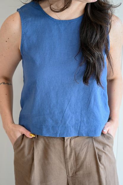 Platt Court Linen Tank - June Gloom