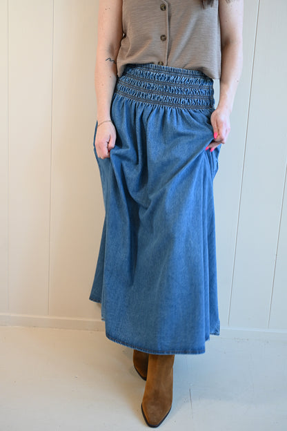 Country Club Gate Denim Skirt