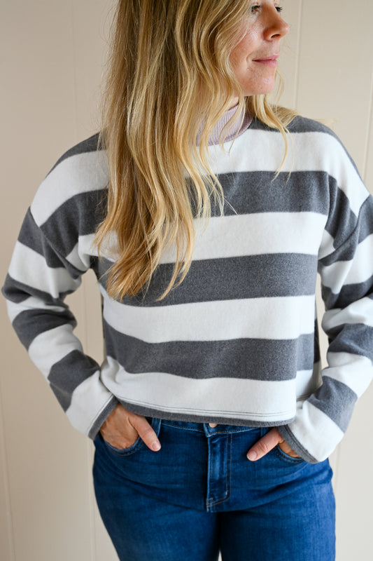 Junipero Avenue Stripe Contrast Top