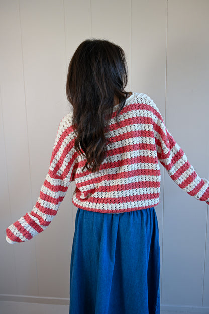 Balboa Avenue Striped Knit Cardigan
