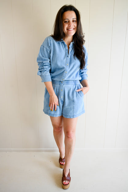 Kenet Place Denim Romper
