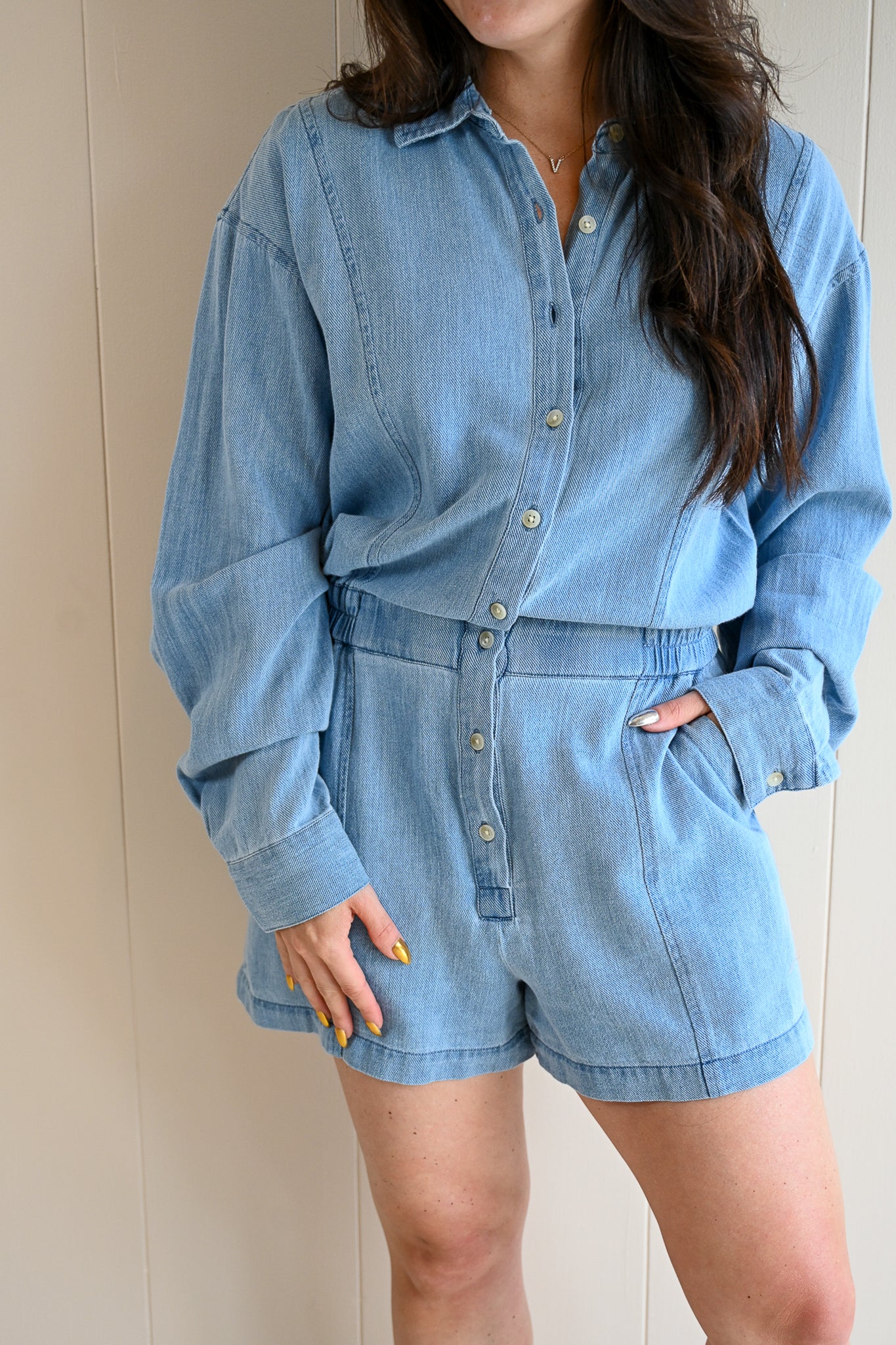 Kenet Place Denim Romper