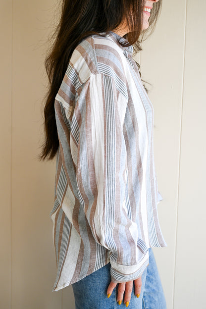 Grand Avenue Button Up Top - Land & Sea