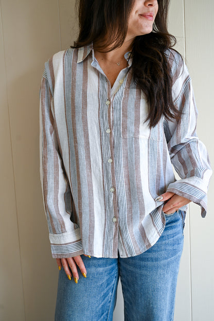 Grand Avenue Button Up Top - Land & Sea