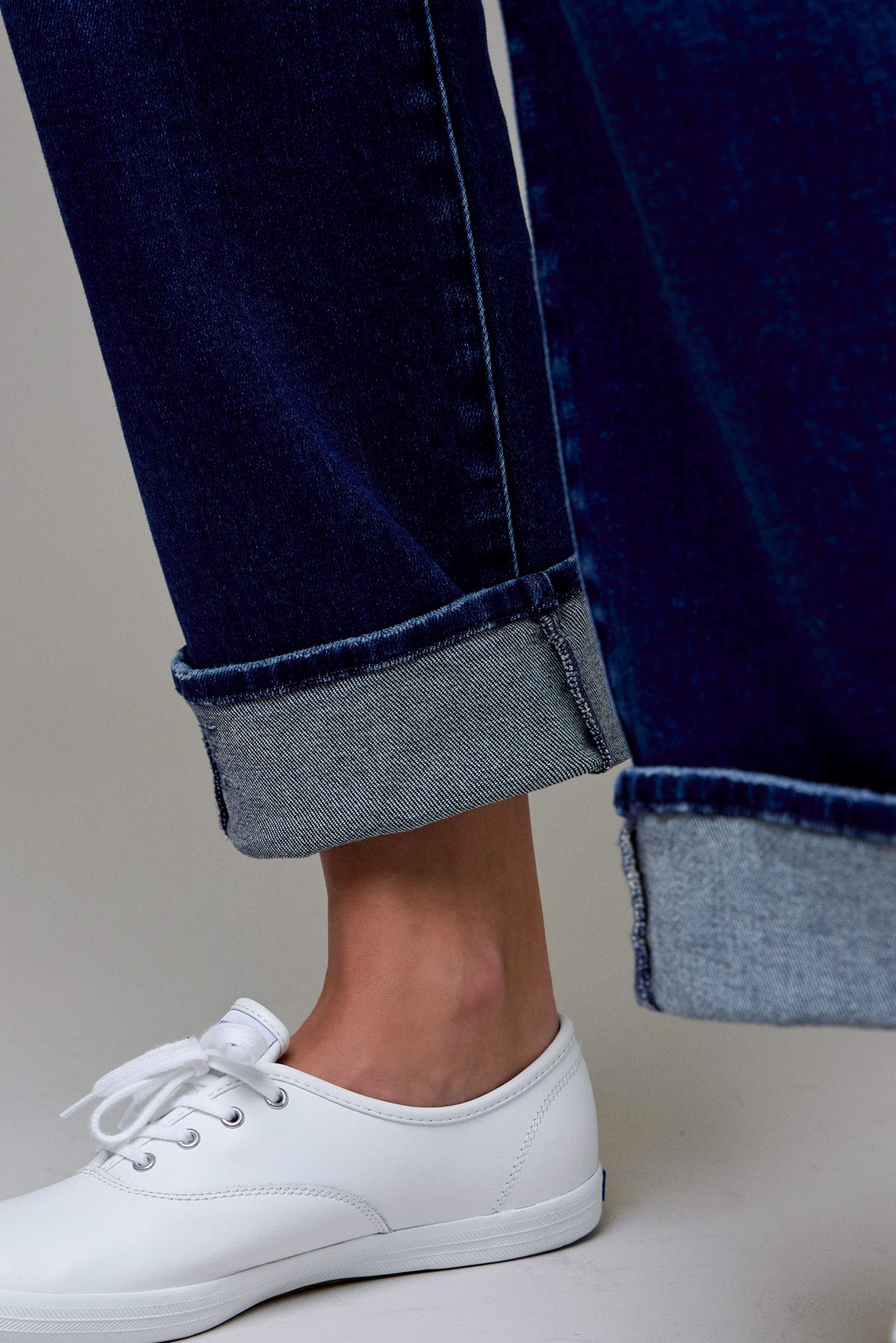 Seaview Avenue High Rise Dark Straight Leg Cuff Jeans