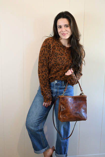 Marine Street Cozy Cardigan - Amber Leopard