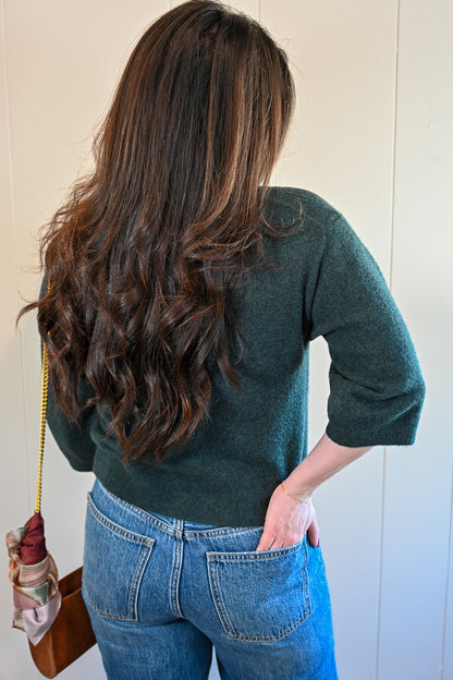 Forest Hill 3/4 Sleeve Cardigan - Cypress