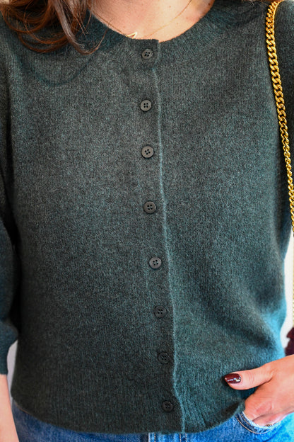 Forest Hill 3/4 Sleeve Cardigan - Cypress