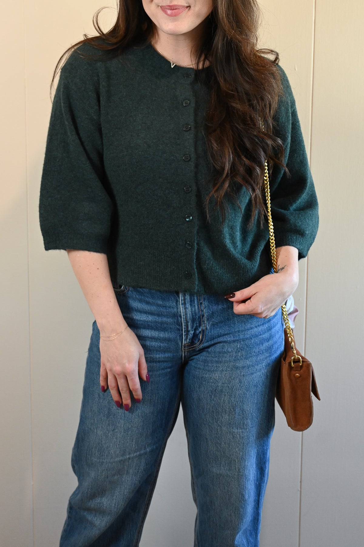 Forest Hill 3/4 Sleeve Cardigan - Cypress