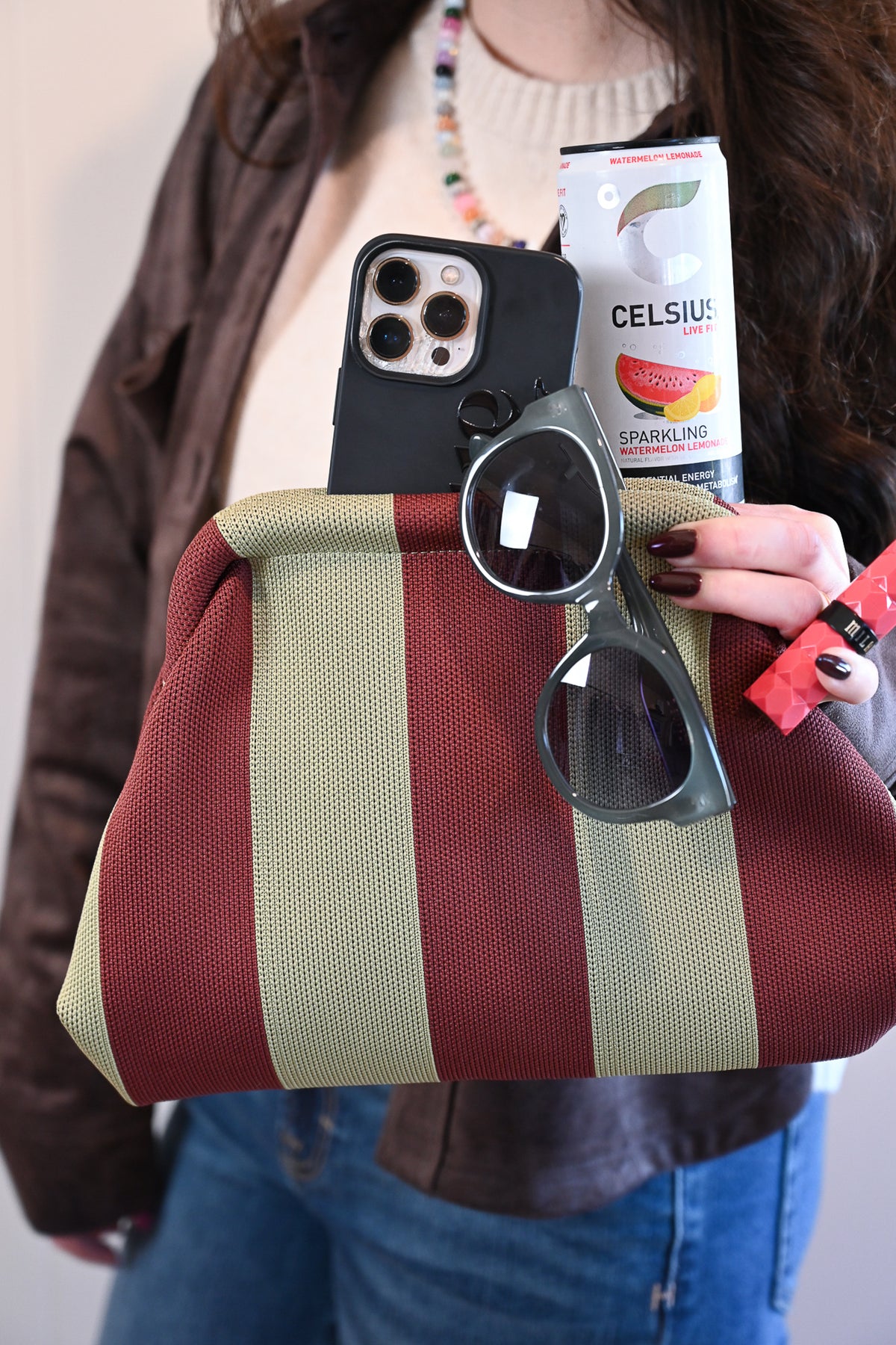 Beach Street Clutch - Olive + Wine