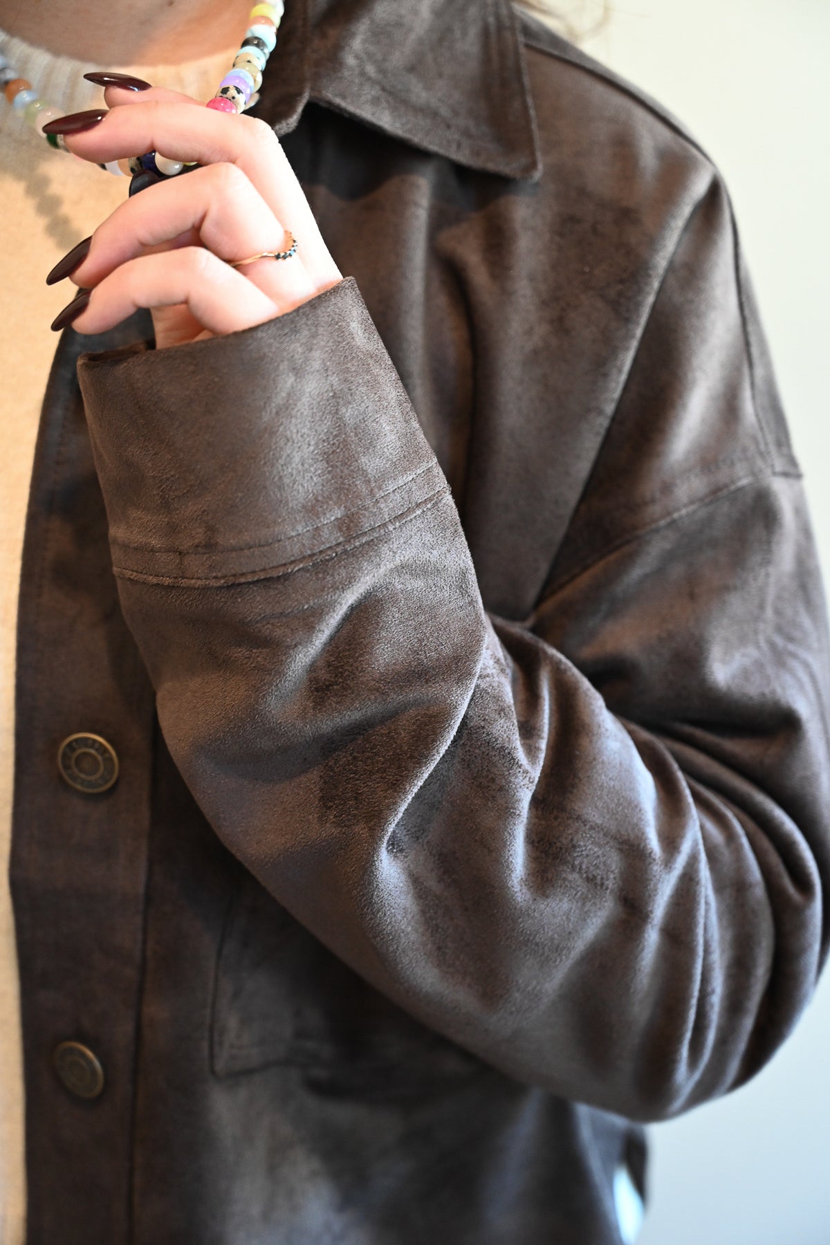 Olmsted Avenue Cropped Suede Jacket - Chocolate